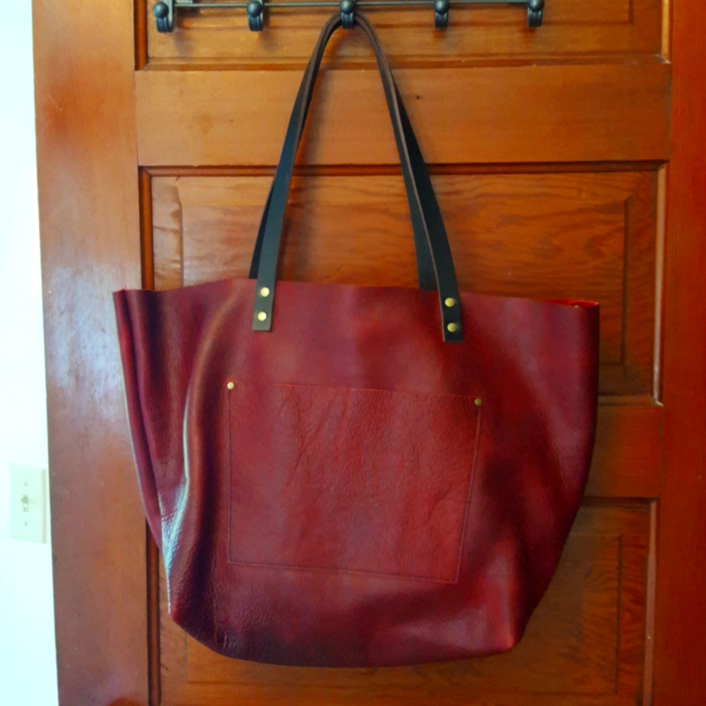 NWOT Large Portland Leather Goods Sangria Tote